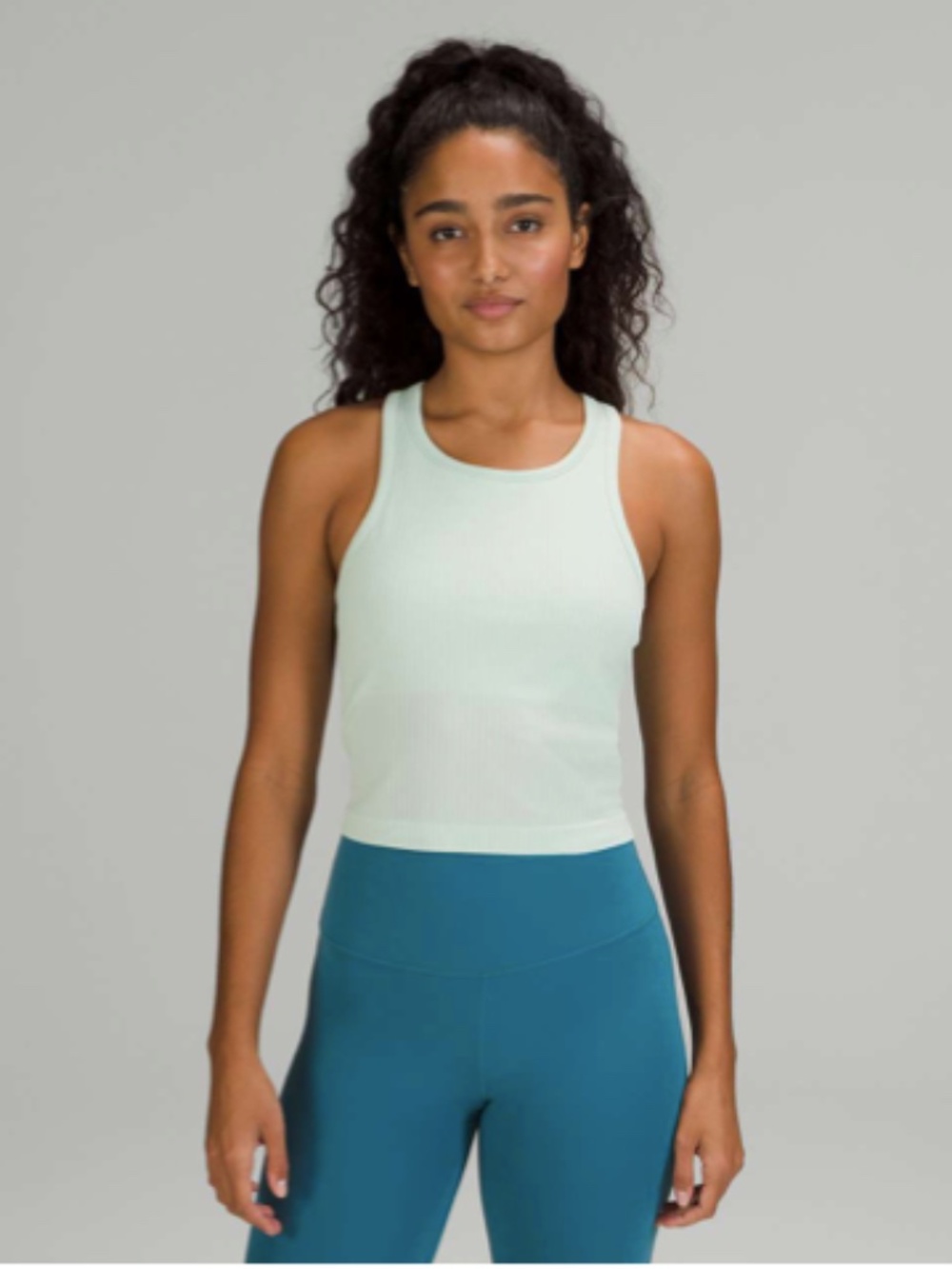 NWOT Lululemon Ebb To Street Racerback Crop Tank Top in Mint